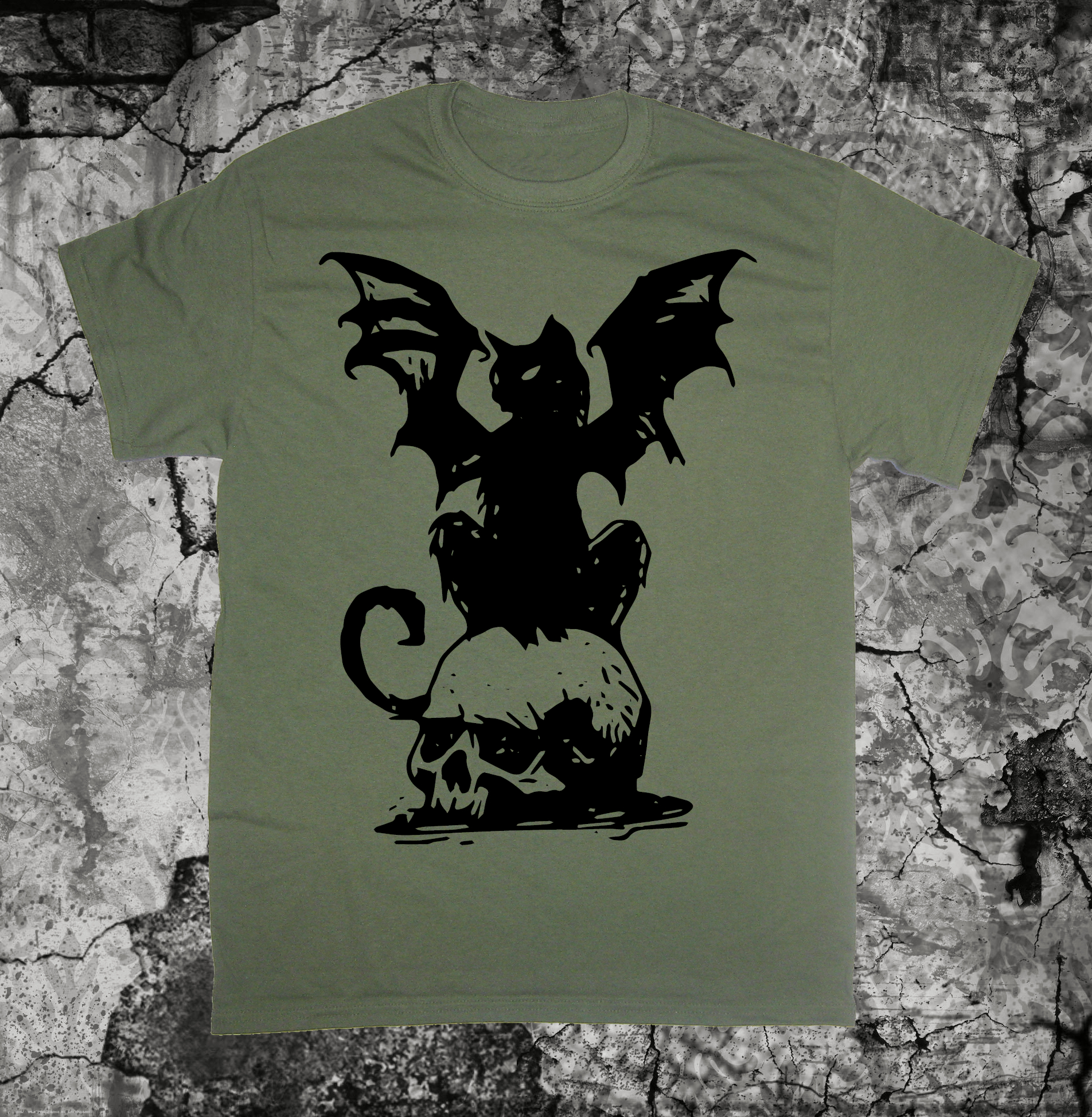 Cat Bat Skull Shirt - Image 3