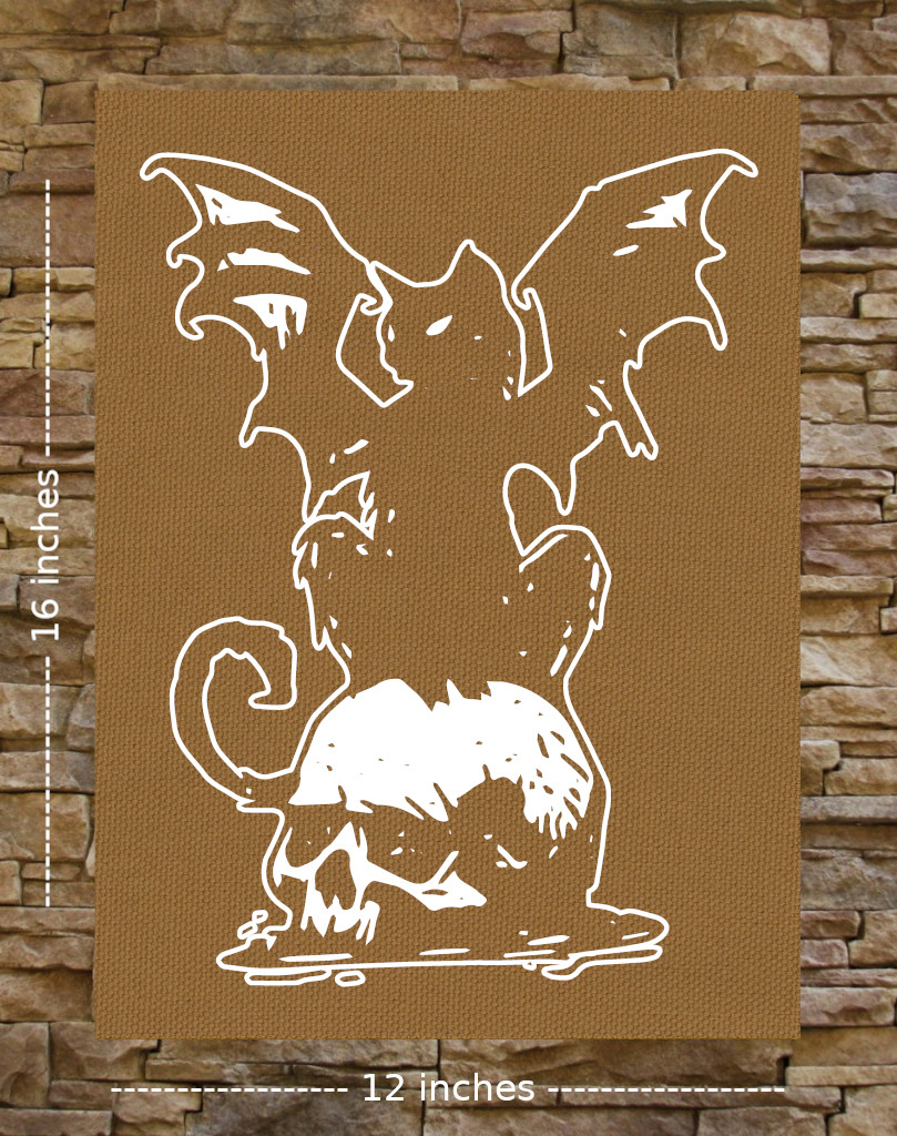 Cat Bat Skull Back Patch - Image 6