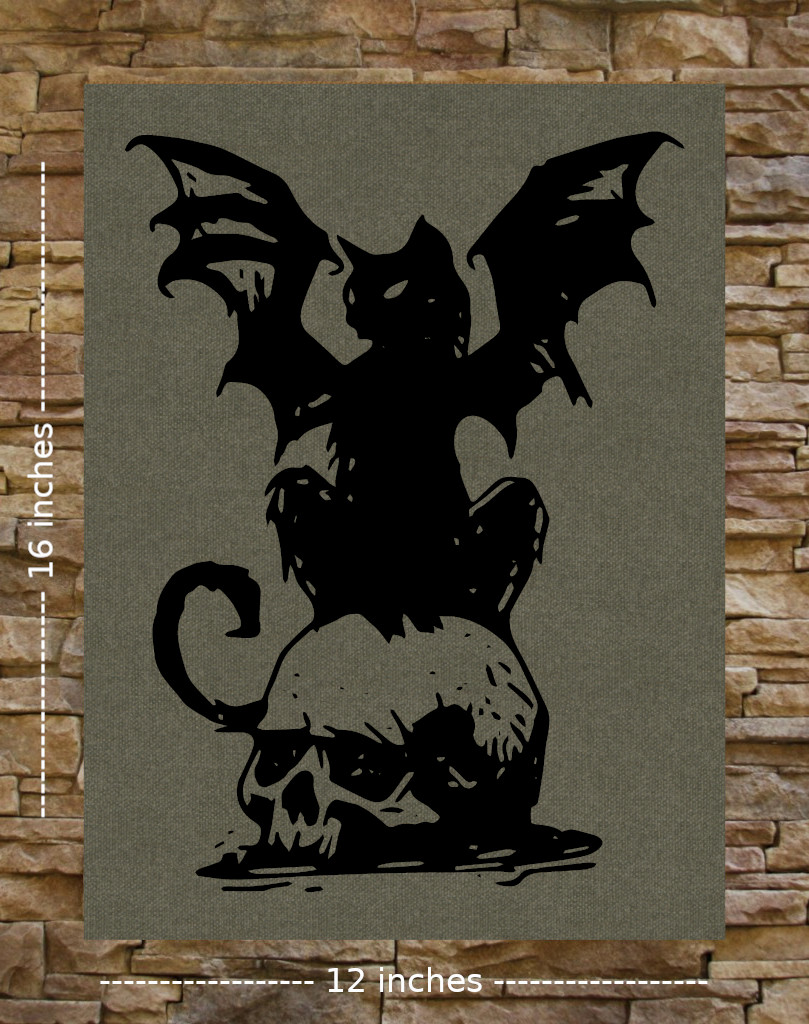 Cat Bat Skull Back Patch - Image 3