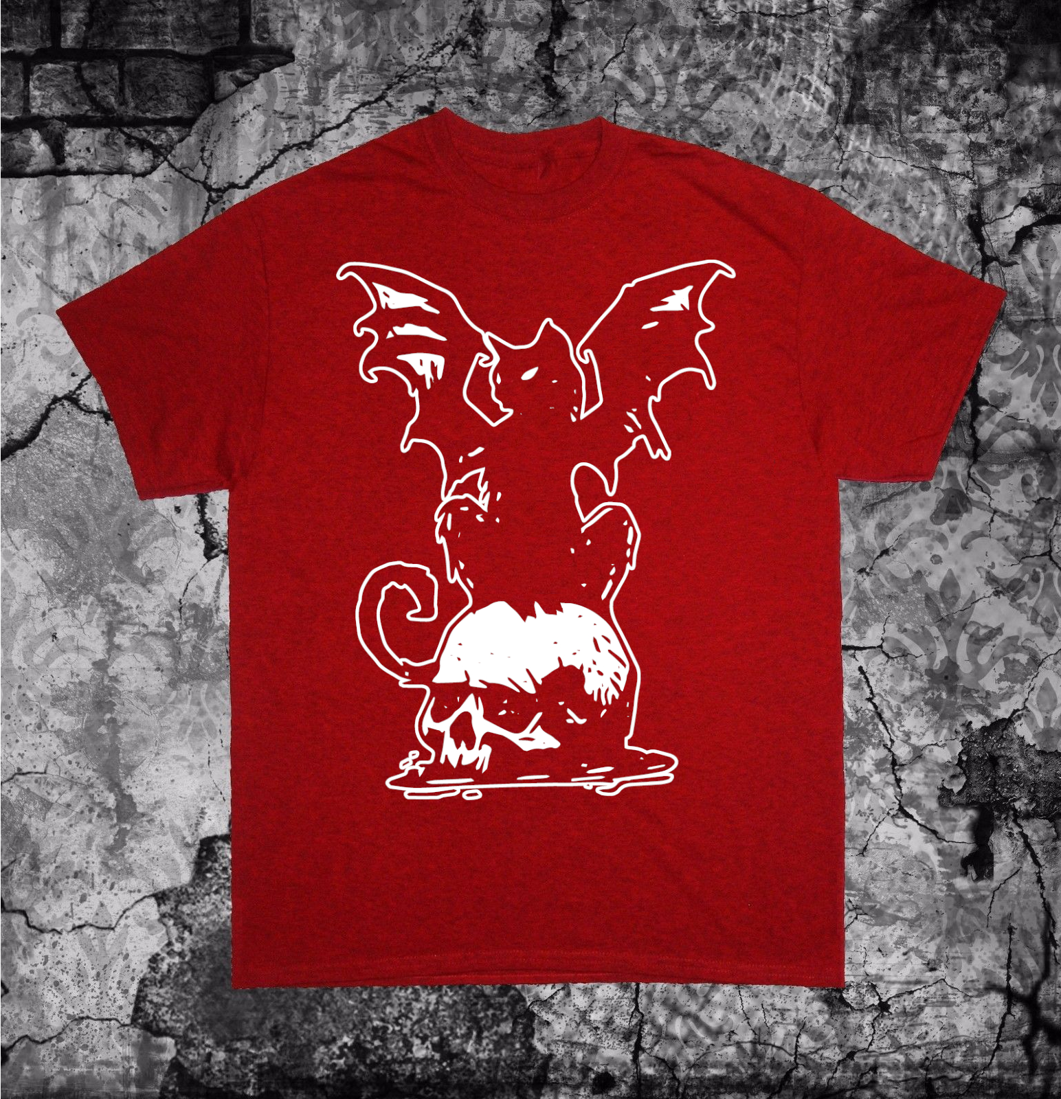 Cat Bat Skull Shirt - Image 6