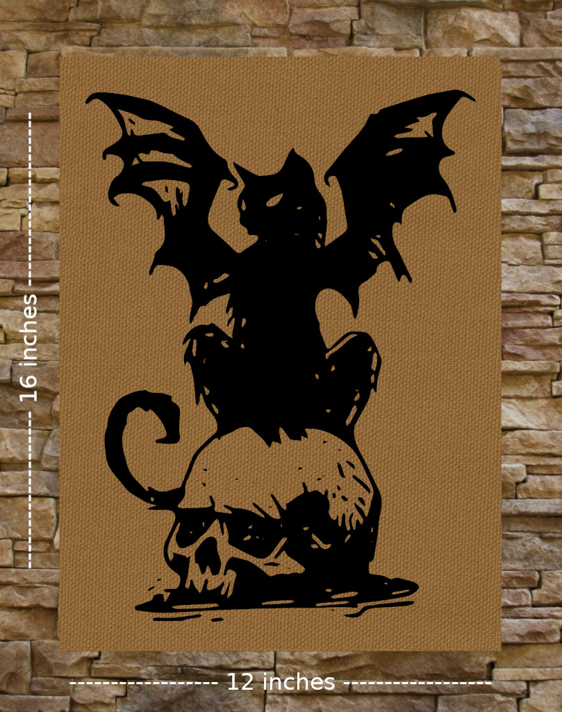 Cat Bat Skull Back Patch - Image 4
