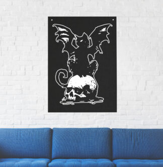 Cat Bat Skull Tapestry