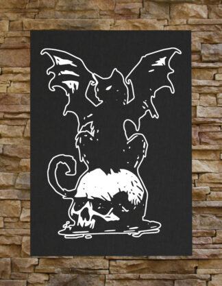 Cat Bat Skull Back Patch