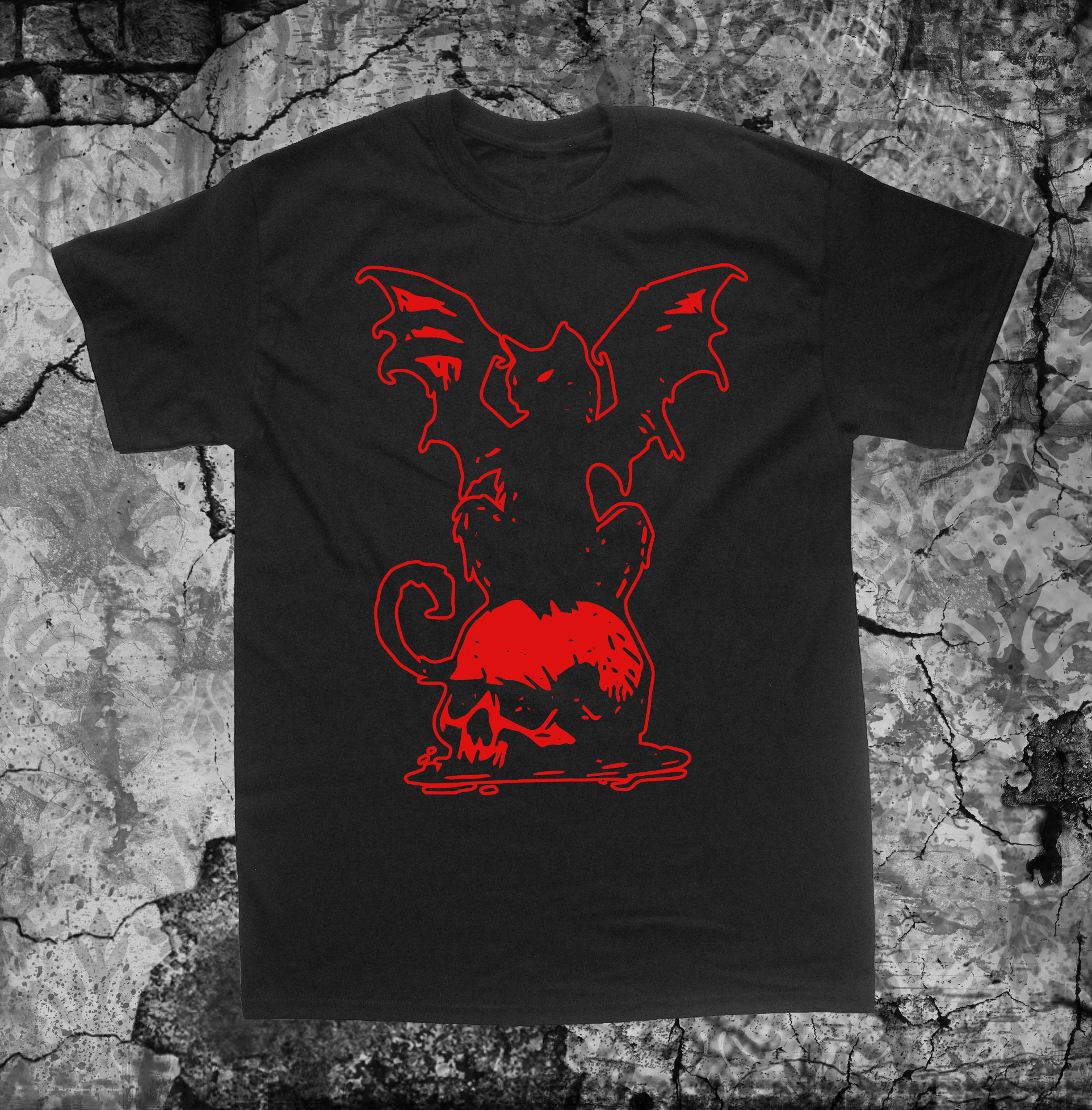 Cat Bat Skull Shirt - Image 2