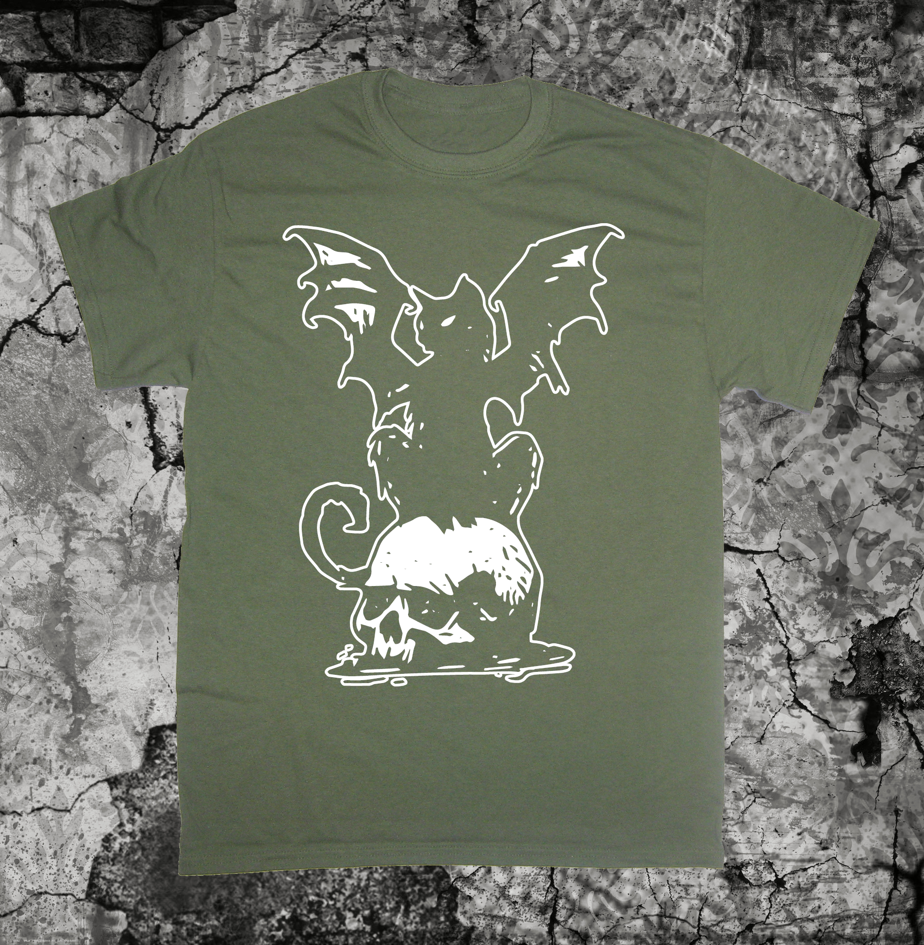 Cat Bat Skull Shirt - Image 5