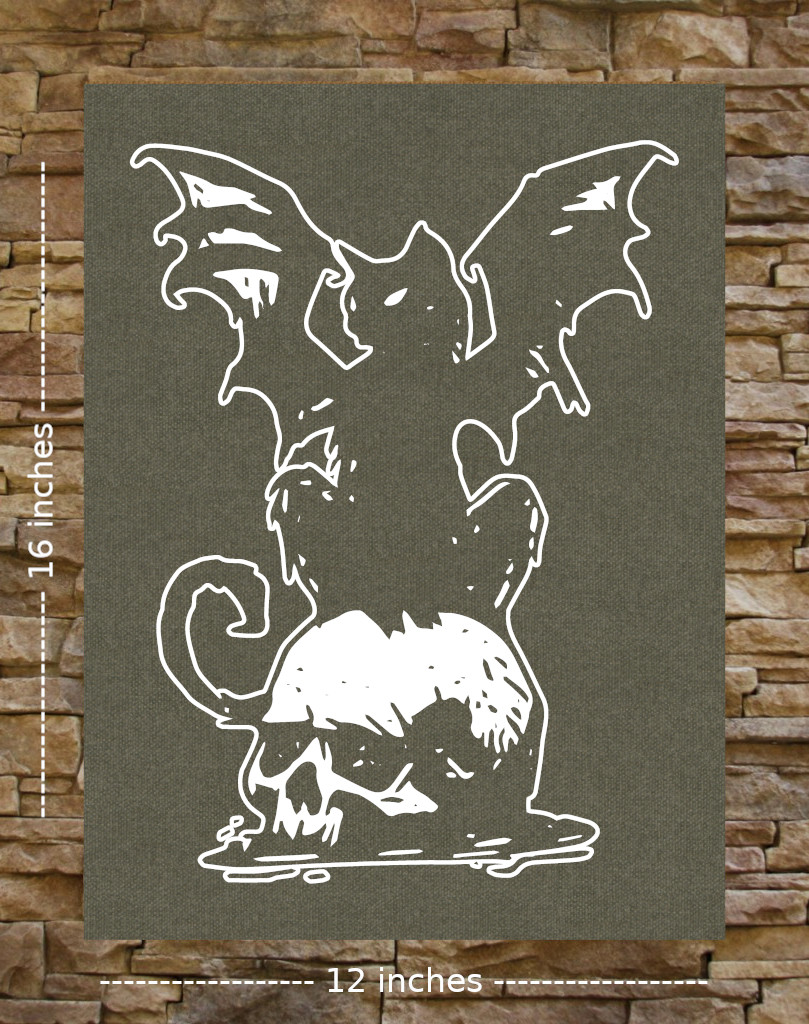 Cat Bat Skull Back Patch - Image 5