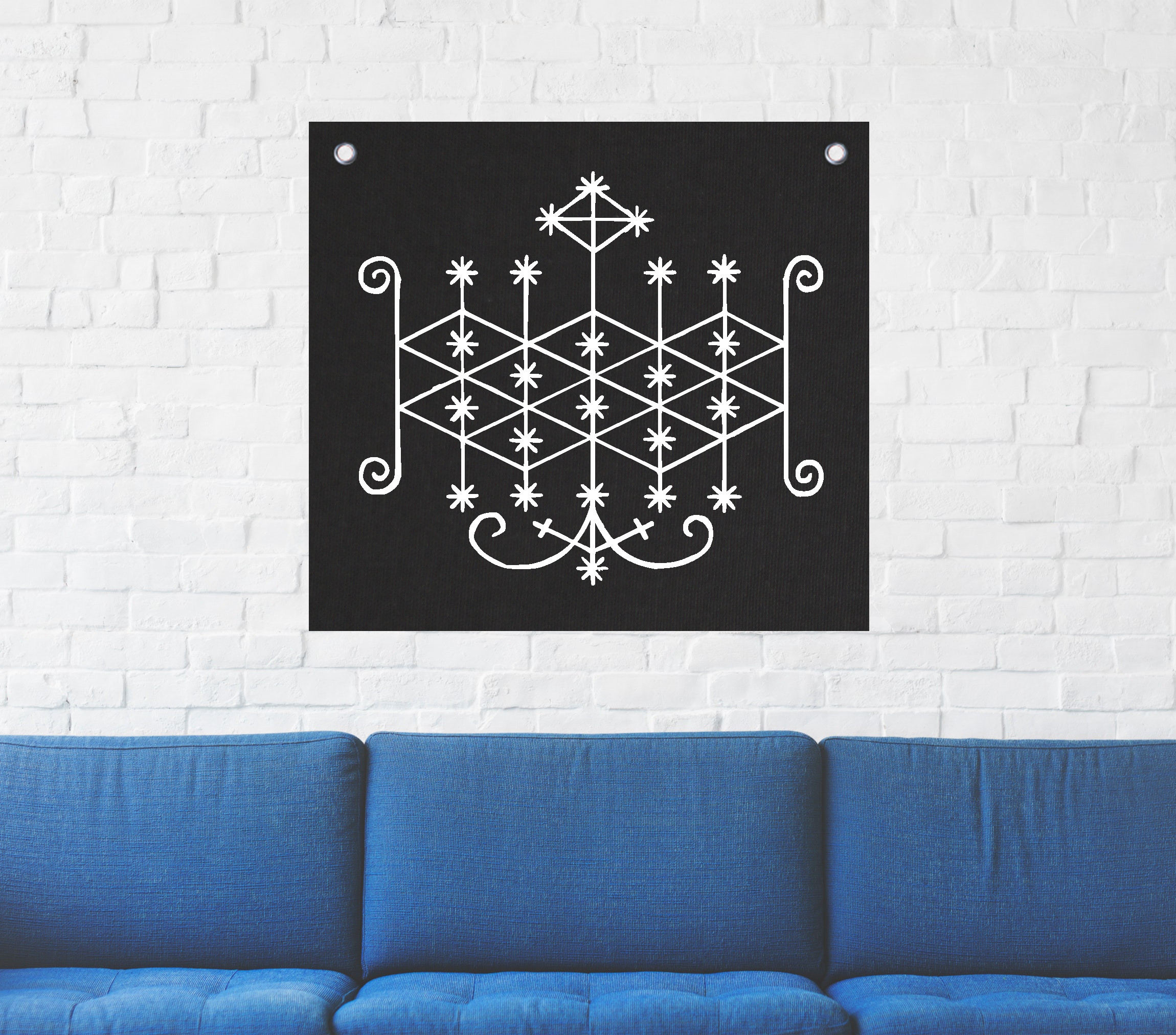 Ogoun Voodoo Veve Tapestry
